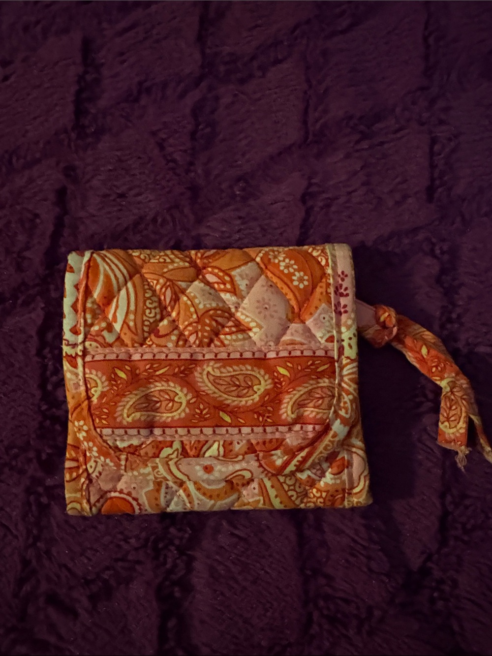 Vera Bradley Orange Paisley Quilted Wallet